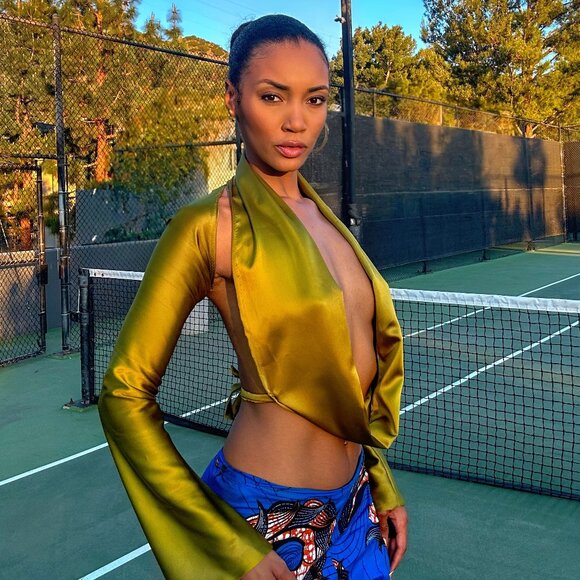 Olive Green Bolero Cropped Shrug & Fixed By B Special Tee Top | Custom Made - Picture 1 of 3
